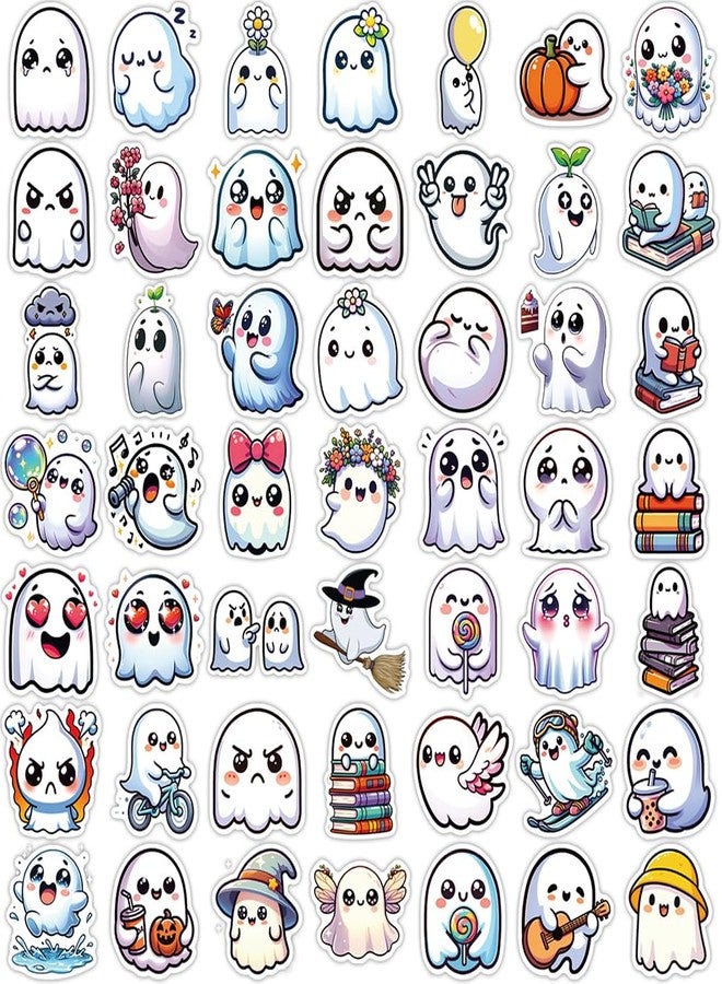 Auconda 100 PCS Halloween Ghost Theme Vinyl Stickers, Cute Ghost Decorative Stickers for Parties, Suitable for Children, Teens, and Adults, Ideal for Water Bottles, Laptops, and Cups - Image 5